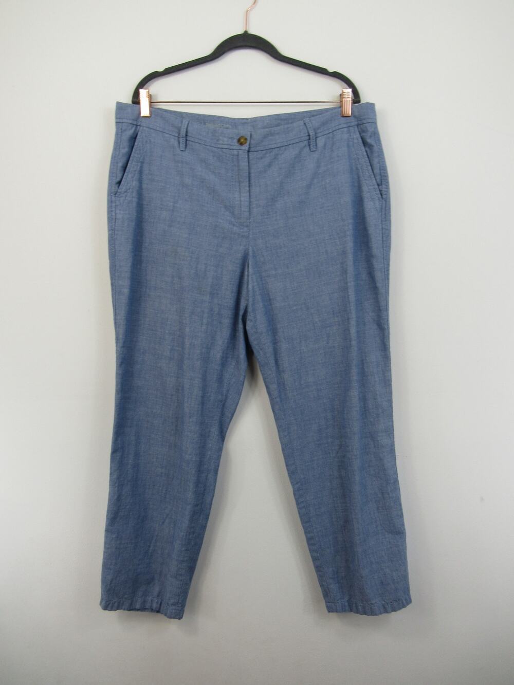 Talbots‎ Relaxed Chino Pants 16 100% Cotton Blue Trousers Bottoms Workwear